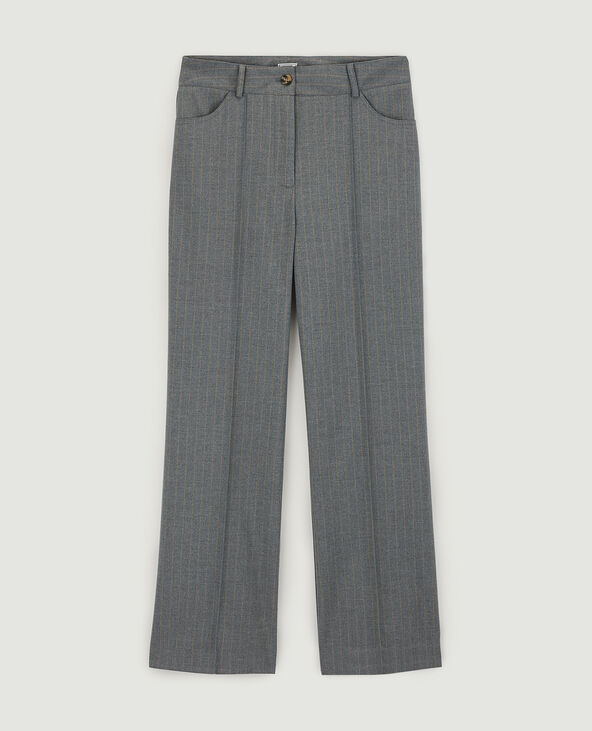 Pantalon droit avec pinces SMALL gris - Pimkie