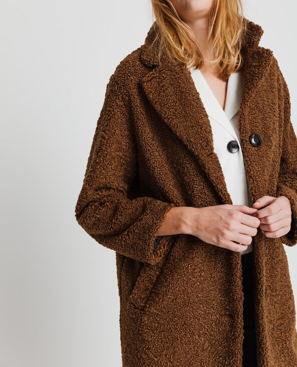Manteau noir deals bouclette femme