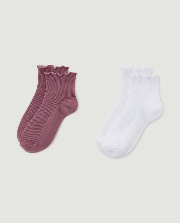 Lot de 2 paires de chaussettes rouge - Pimkie
