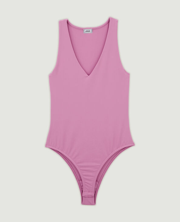 Body uni à col V rose - Pimkie