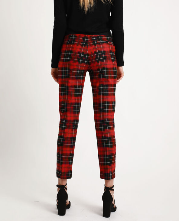 Pantalon rouge shop carreaux femme