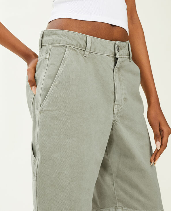 Bermuda charpentier cargo vert de gris - Pimkie