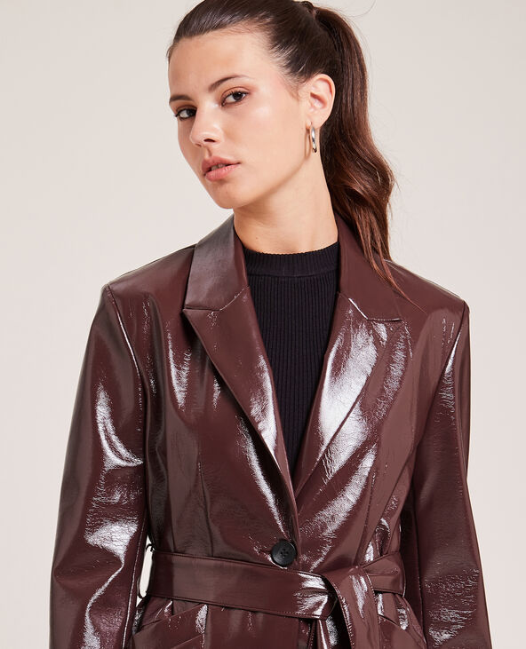 Manteau long vinyl bordeaux - Pimkie