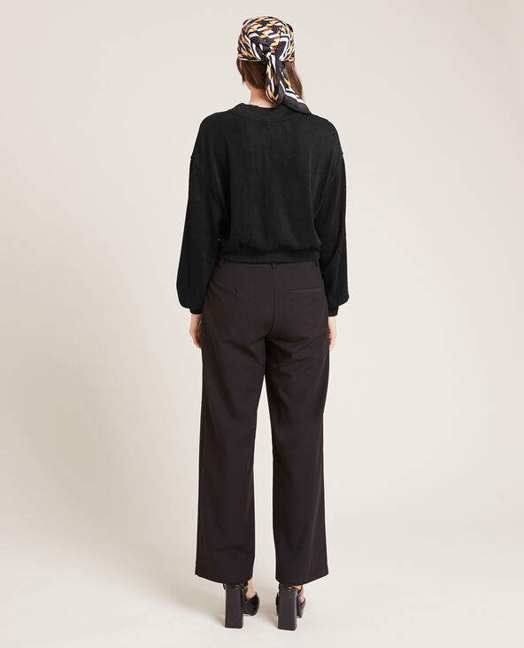 Pull effet gilet en maille côtelée noir - Pimkie