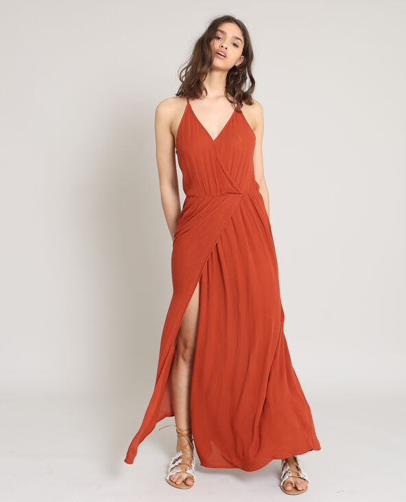 Robe longue à dos ouvert marron - Pimkie