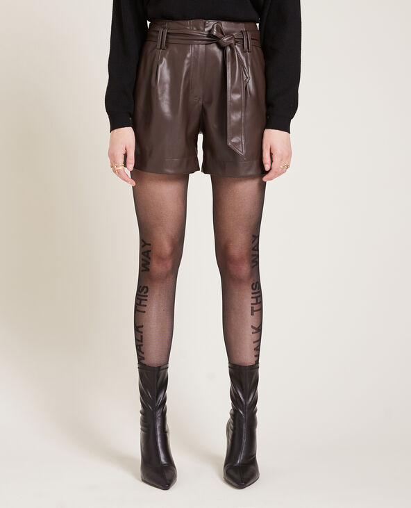Short taille haute en simili cuir marron - Pimkie