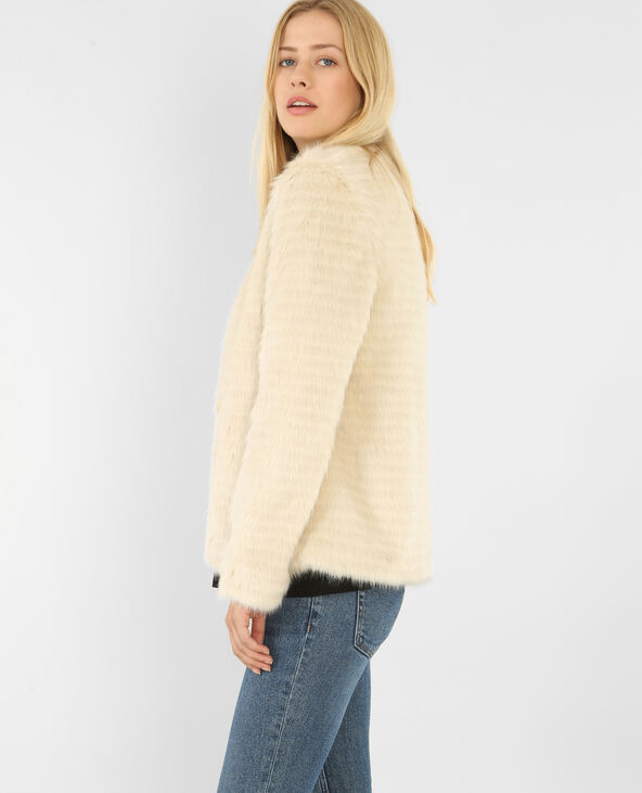Veste fausse fourrure beige sales