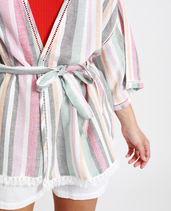Kimono de plage blanc - Pimkie