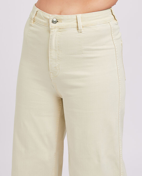Jean wide taille haute écru - Pimkie