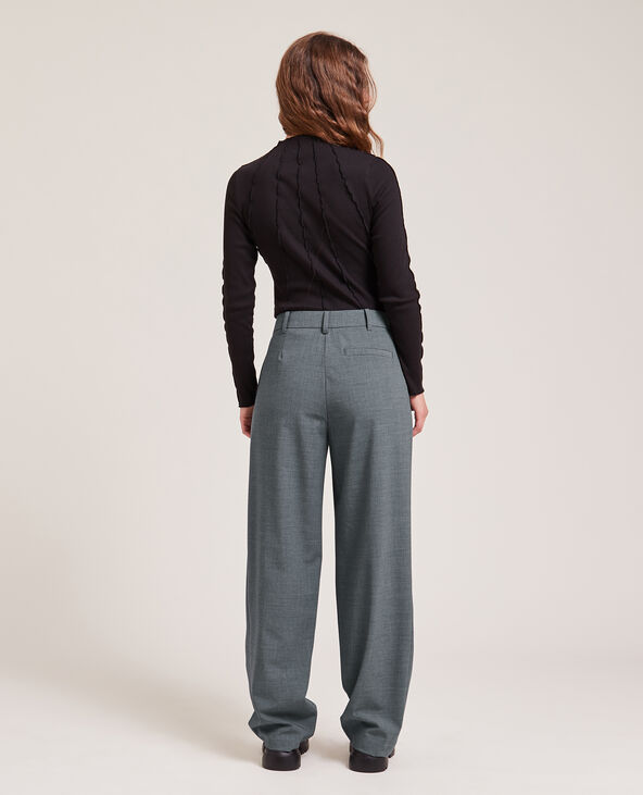 Pantalon large à pinces gris - Pimkie