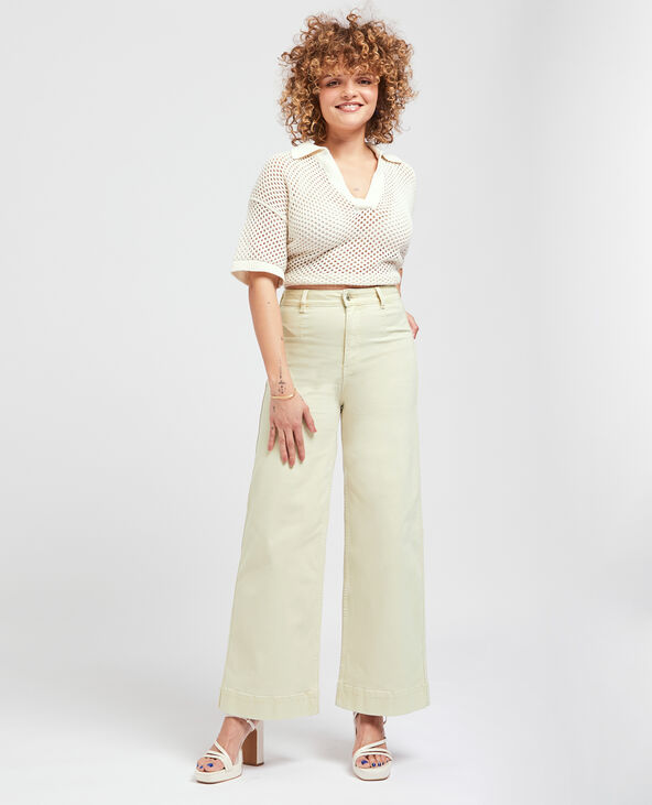 Jean wide taille haute écru - Pimkie