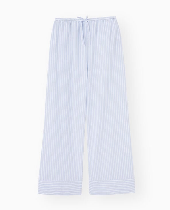 Pantalon large rayé façon pyjama d'homme bleu - Pimkie