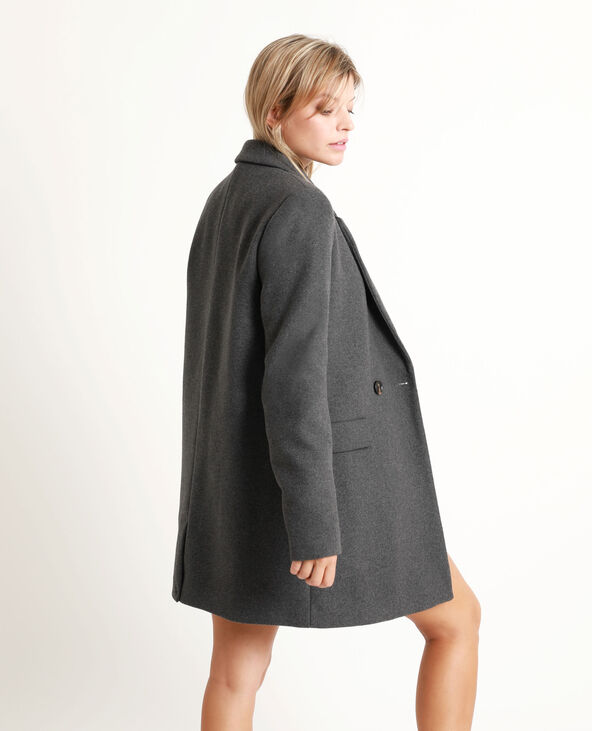Manteau drap de laine gris foncé - Pimkie