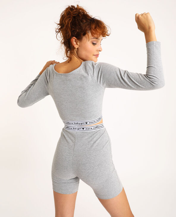 Cropped top loungewear gris chiné - Pimkie