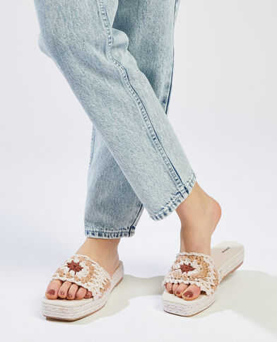 Mules en crochet fleur blanc - Pimkie