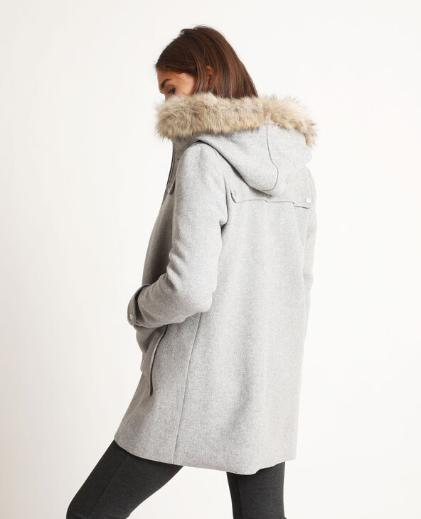 Manteau gris capuche deals