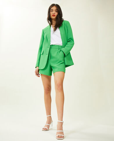 Short taille haute tissu tramé vert - Pimkie