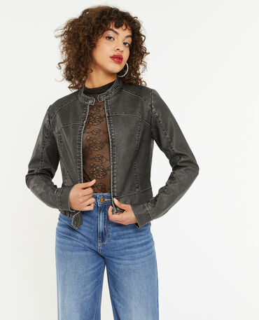 Petite veste simili cuir femme cheap