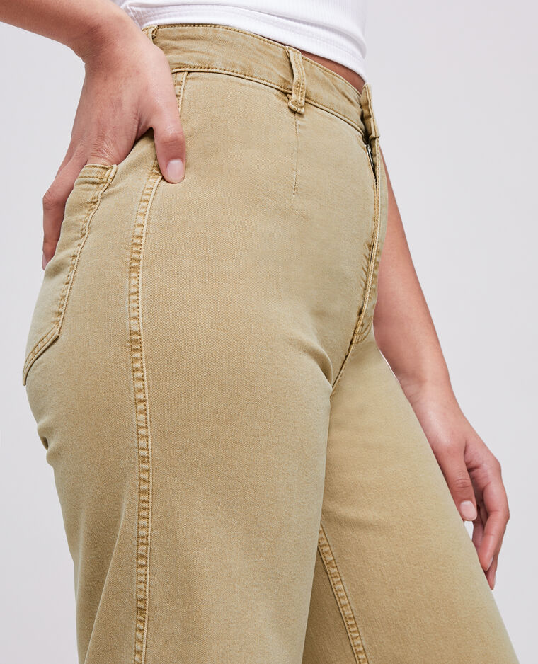Jean wide taille haute camel - Pimkie
