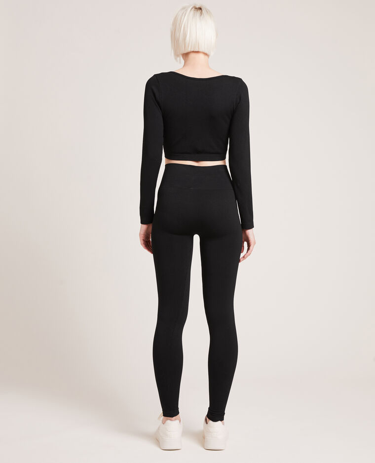 Legging sport côtelé noir - Pimkie