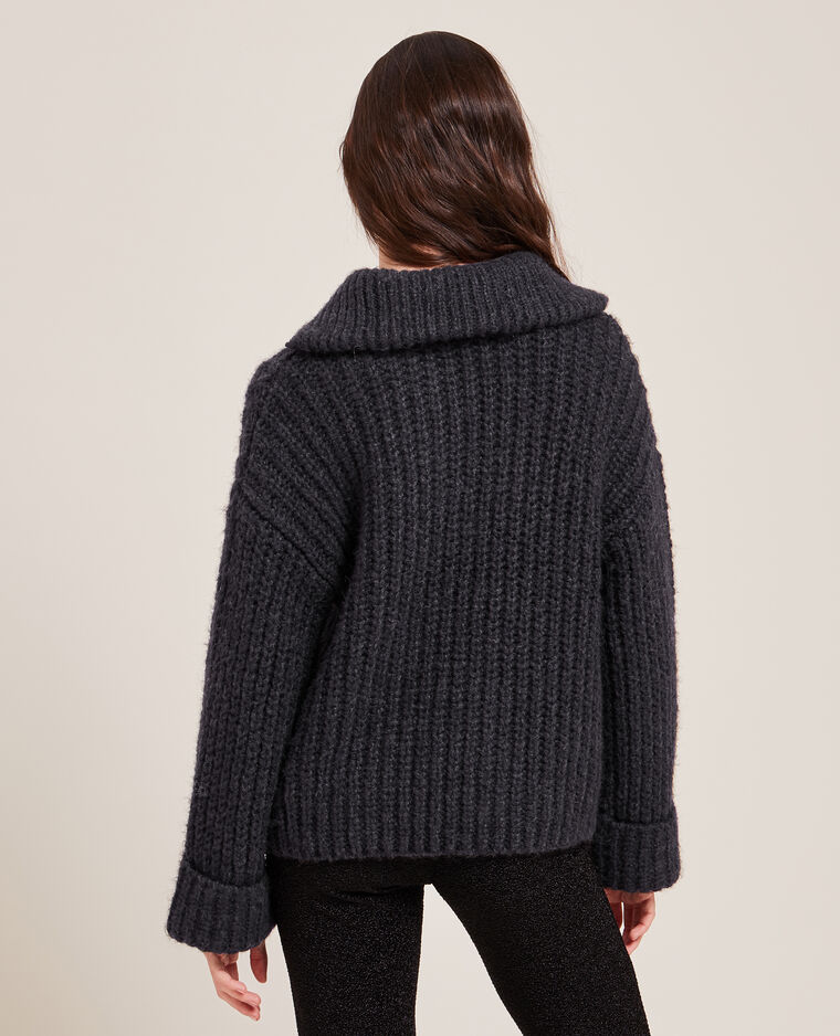 Pull grosse maille col camionneur gris foncé - Pimkie