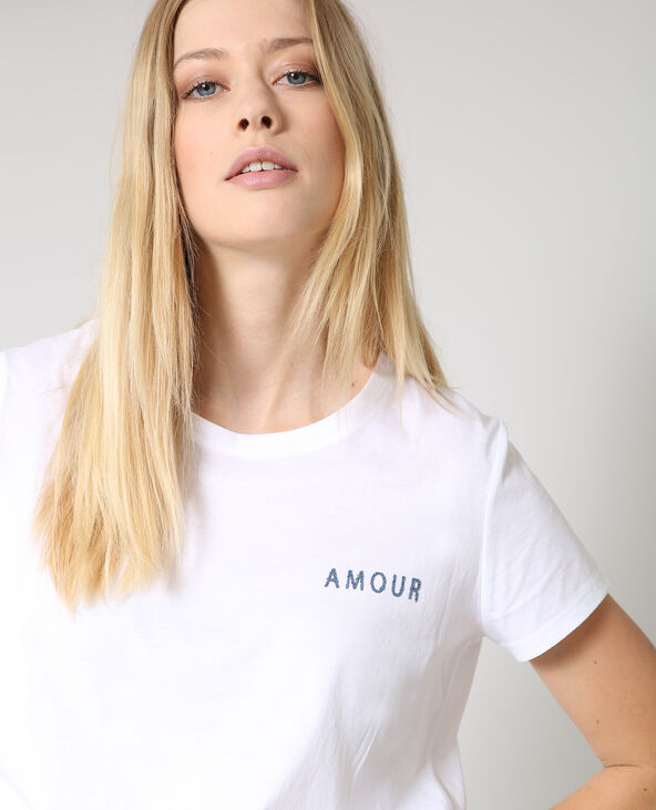 T-shirt amour blanc - Pimkie