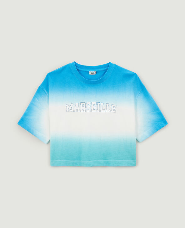T-shirt cropped dégradé bleu électrique - Pimkie