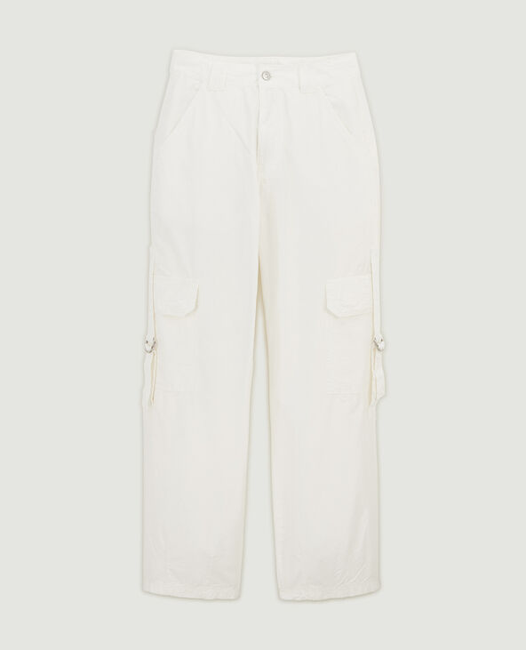 Pantalon cargo en toile légère blanc - Pimkie