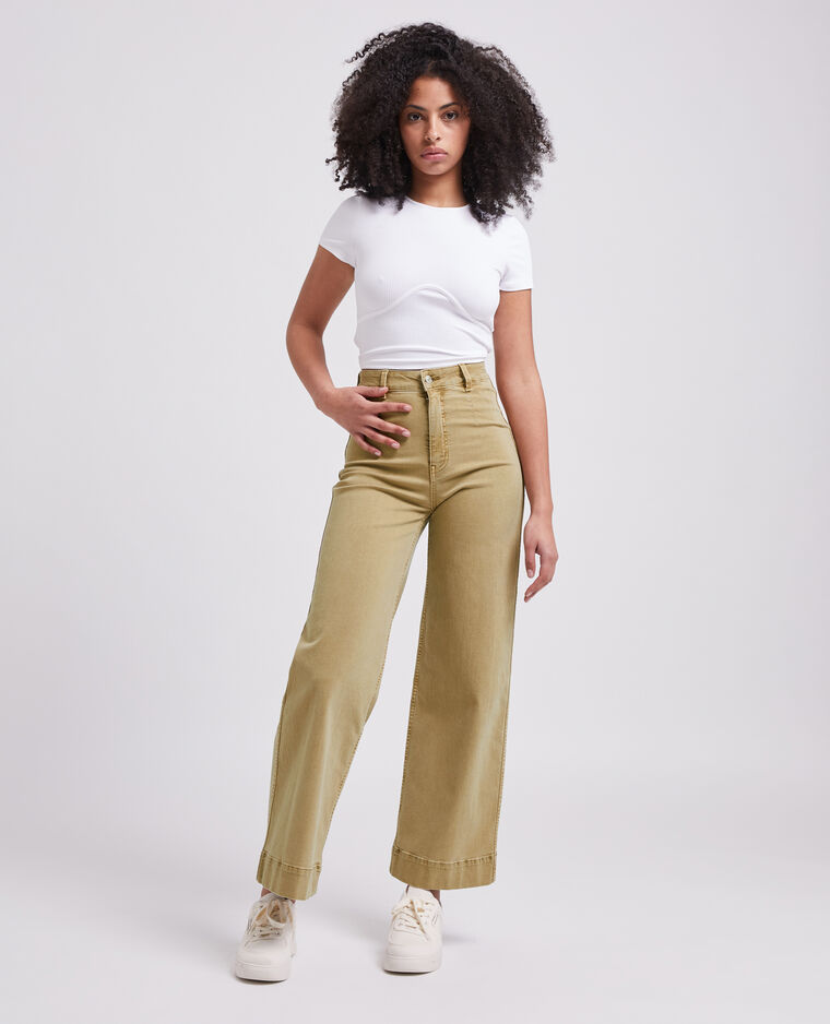 Jean wide taille haute camel - Pimkie