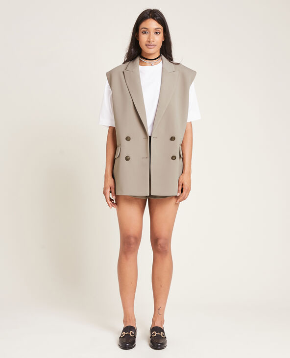Veste blazer oversize sans manches marron - Pimkie