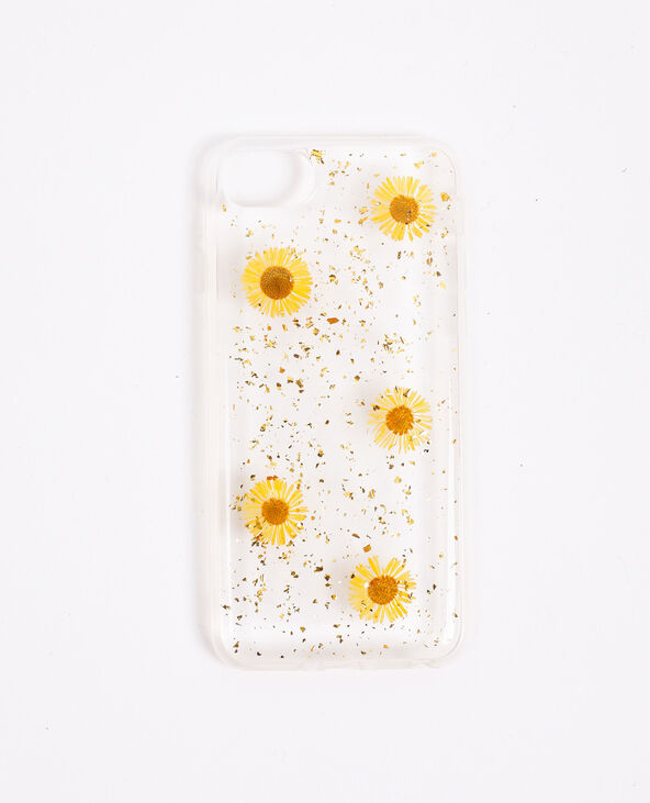 Coque à fleurs compatible iPhone jaune - Pimkie