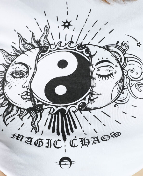 T-shirt cropped zen blanc - Pimkie