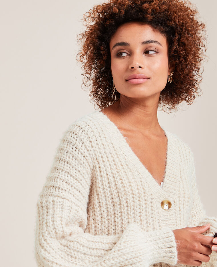 Gilet en grosse maille écru - Pimkie