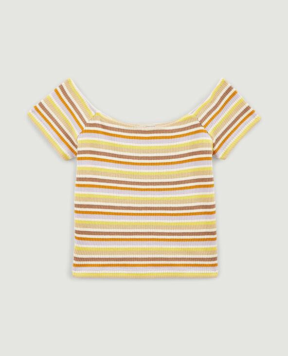 Top court en maille tricot violet - Pimkie