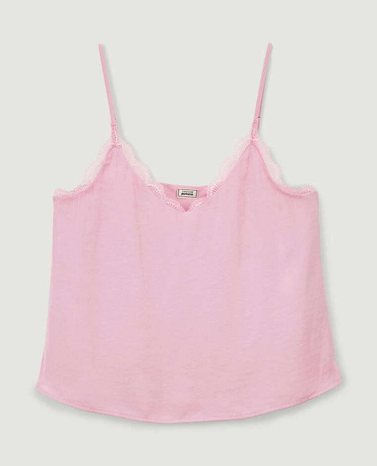Top dentelle à bretelles lilas - Pimkie