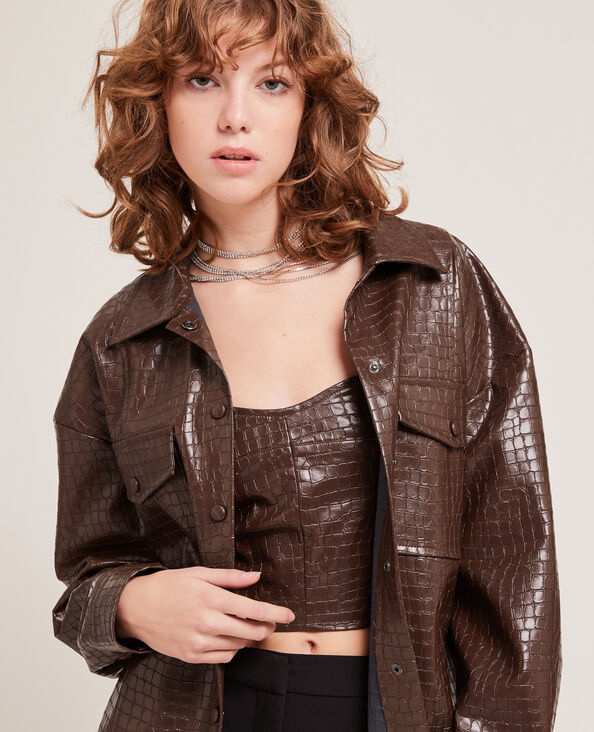 Surchemise effet croco marron - Pimkie