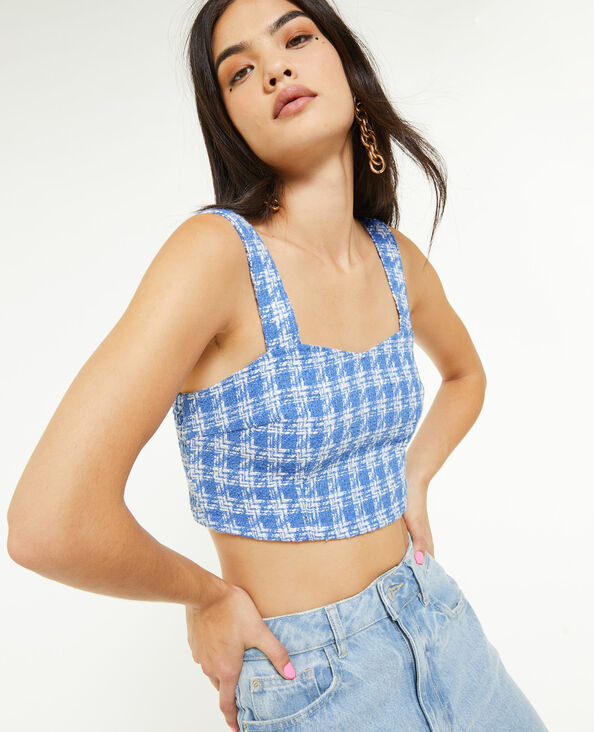 Brassière en tweed bleu - Pimkie