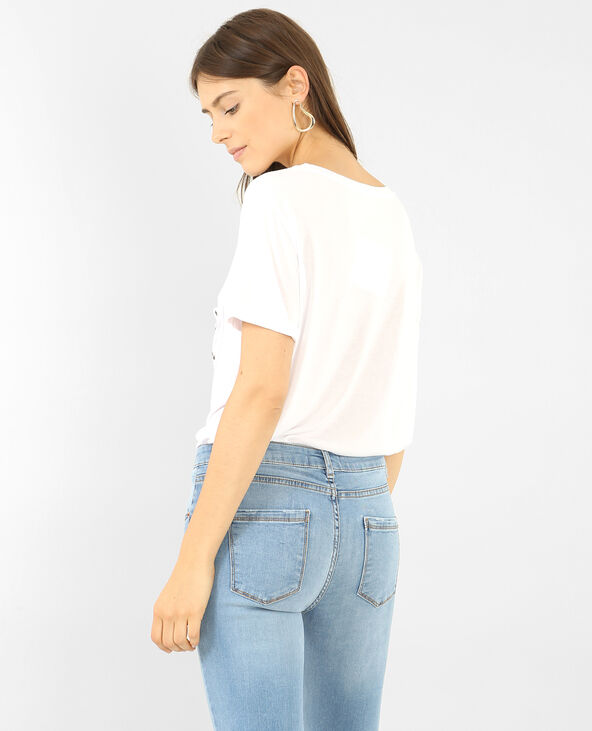 T-shirt oversize à poche rivetée blanc - Pimkie