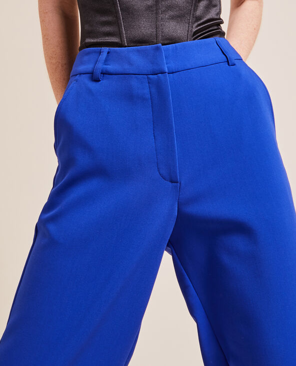 Pantalon droit sales taille haute femme