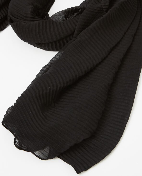 Foulard uni plissé noir - Pimkie