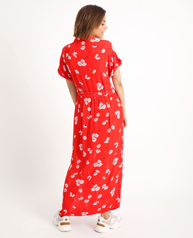 Lange Jurk Met Korte Mouwen Rood 781293338e03 Pimkie