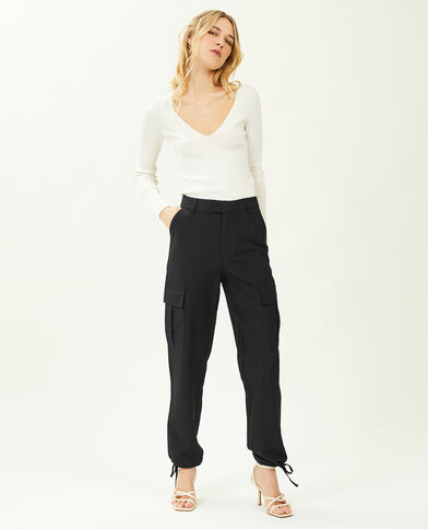 Pantalon cargo bas resserrables noir - Pimkie