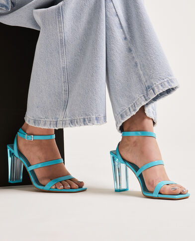 Sandales avec talon plexi bleu - Pimkie