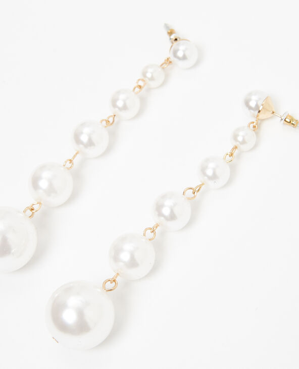 Boucles d'oreilles perles blanc - Pimkie