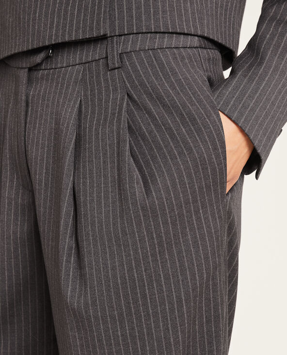 Pantalon large et droit à pinces SMALL taupe - Pimkie