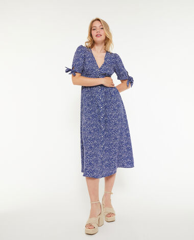 Robe longue boutonnée bleu - Pimkie