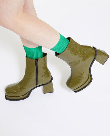 Paire de chaussettes en maille brillante vert - Pimkie