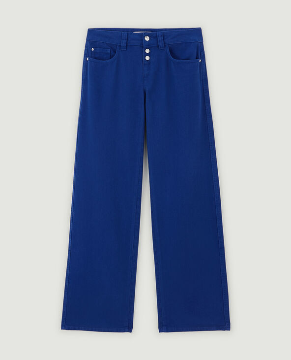 Jean large uni bleu électrique - Pimkie