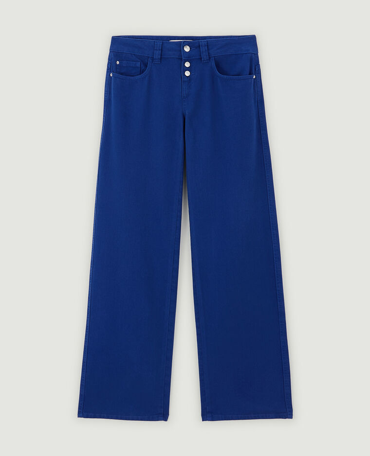 Jean large uni bleu électrique - Pimkie