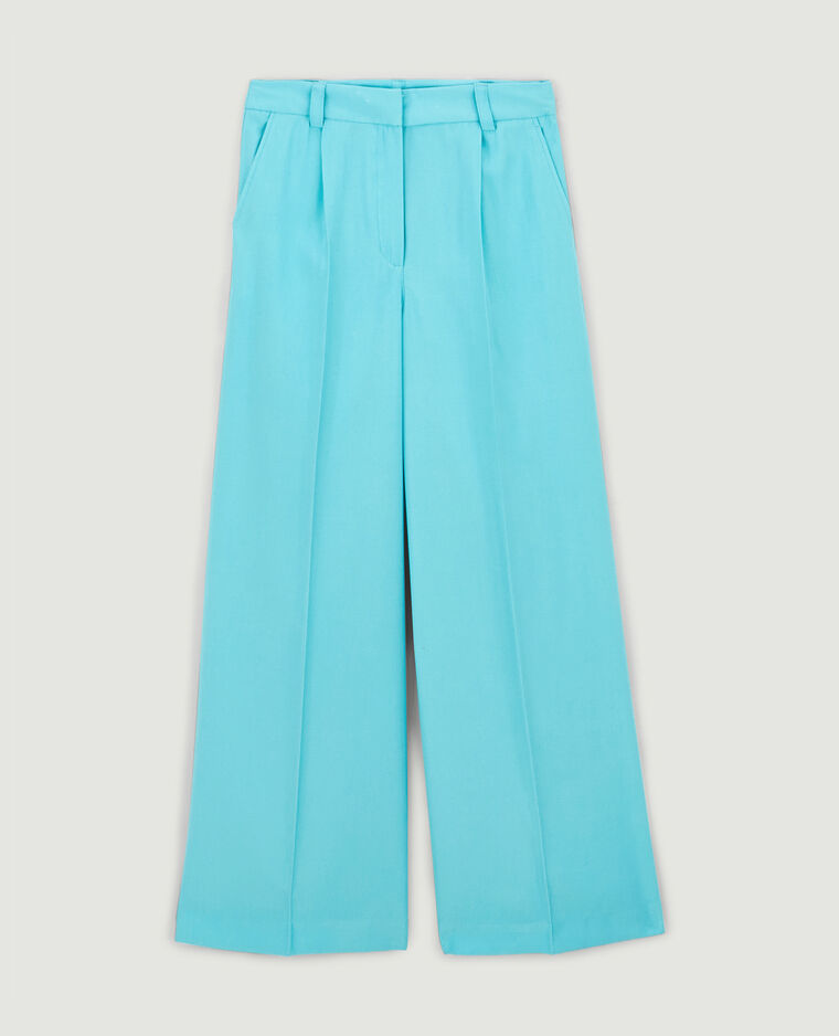 Pantalon large en toile fluide turquoise - Pimkie